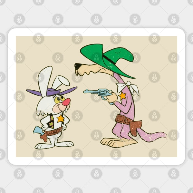 Distressed Ricochet Rabbit and Droop-a-Long Magnet by offsetvinylfilm